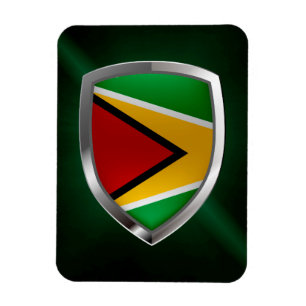 Guyana Mettalic Emblem Magnet