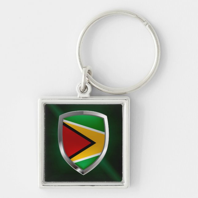 Guyana Mettalic Emblem Schlüsselanhänger (Vorne)