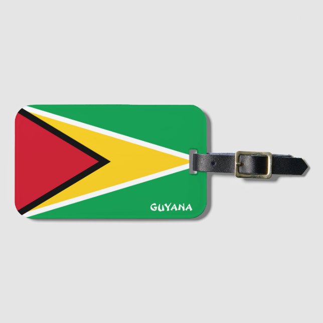 Guyana National Flag Patriotic Gepäckanhänger (Vorderseite (Horizontal))