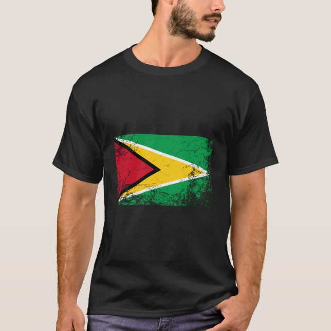Guyana-Nationalflagge Vintages Geschenk T-Shirt (Vorderseite)