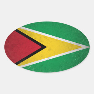Guyana Ovaler Aufkleber