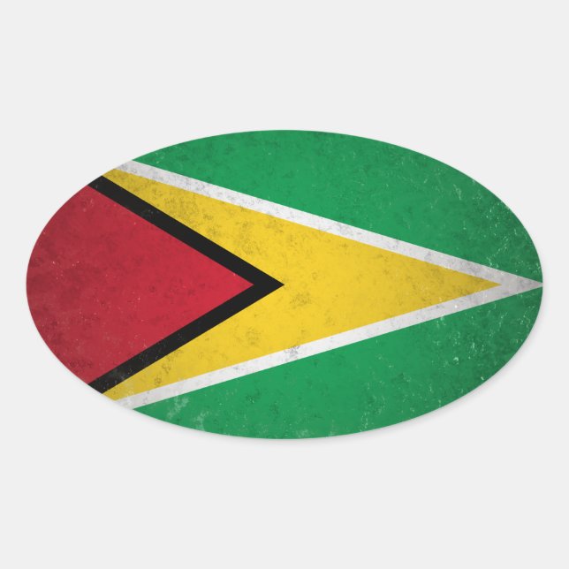 Guyana Ovaler Aufkleber (Vorderseite)