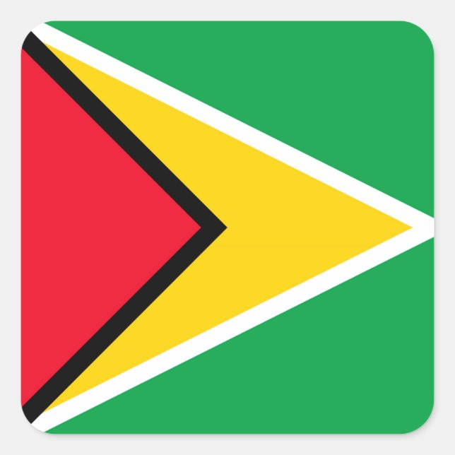 Guyana Quadratischer Aufkleber (Vorderseite)