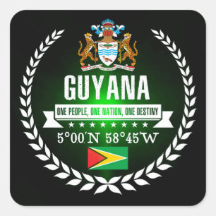 Guyana Quadratischer Aufkleber