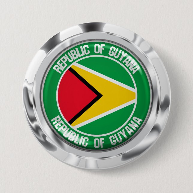 Guyana Round Emblem Button (Vorderseite)