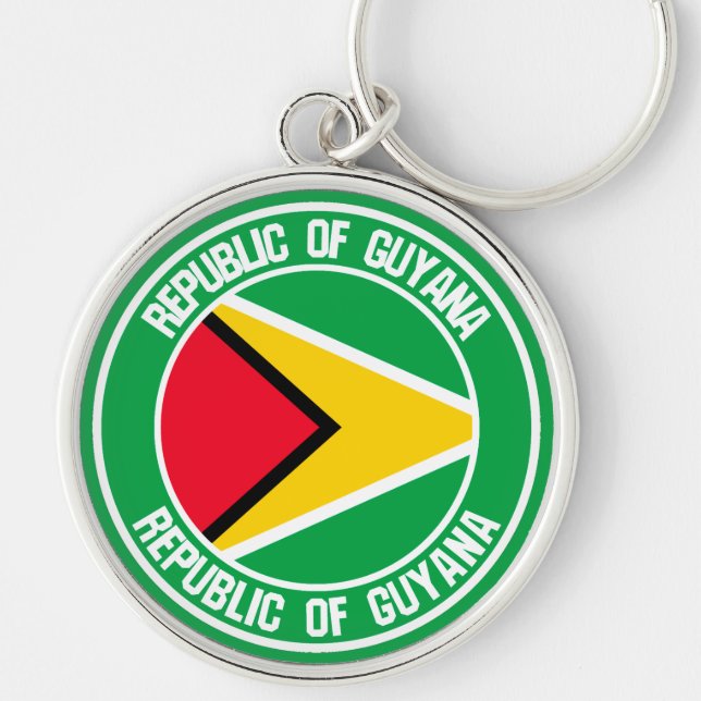 Guyana Round Emblem Schlüsselanhänger (Vorne)