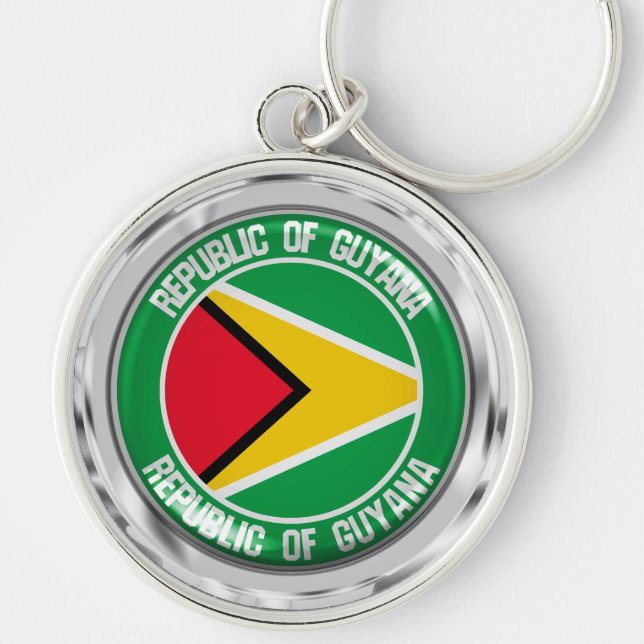 Guyana Round Emblem Schlüsselanhänger (Vorne)