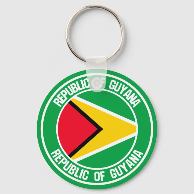 Guyana Round Emblem Schlüsselanhänger (Vorderseite)