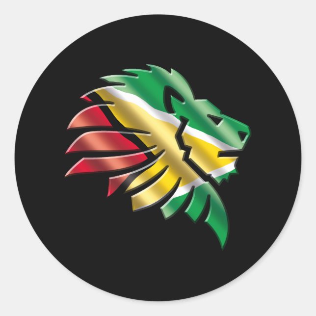 Guyana Runder Aufkleber (Vorderseite)