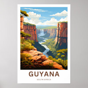 Guyana South Africa Travel Print Poster