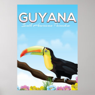 Guyana Südamerikanisches Paradies Reiseplakat Poster