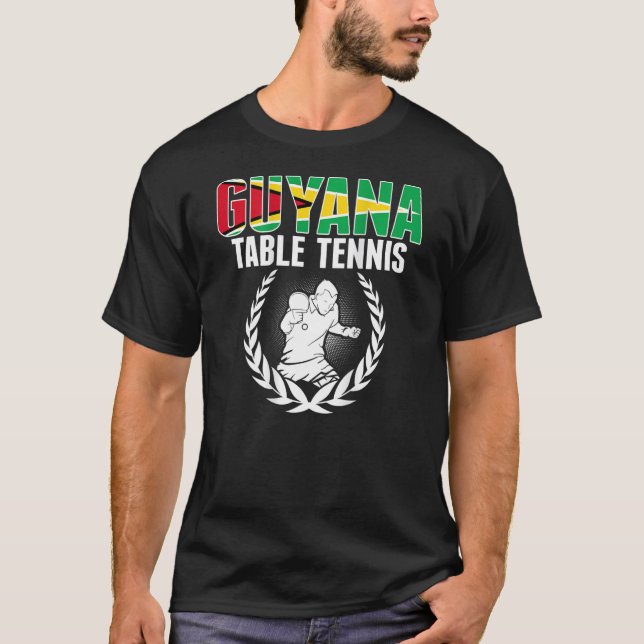 Guyana Table Tennis  Guyanese Ping Pong Team Suppo T-Shirt (Vorderseite)
