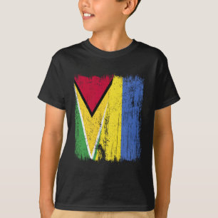 Guyana Ukraine Halbe Flagge Guyanese Ukrainischer T-Shirt