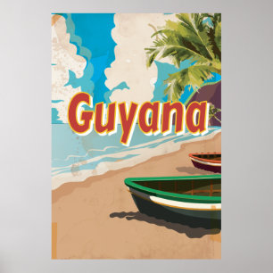 Guyana Vintage Urlaubsposter Poster