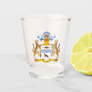 Guyana-Wappen aus Schussglas Schnapsglas