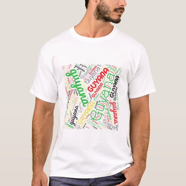 Guyana Word Cloud T-Shirt (Vorderseite)