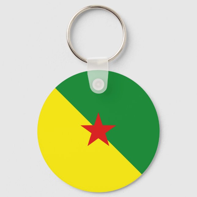 Guyane Fisheye Flag Schlüsselanhänger (Vorderseite)