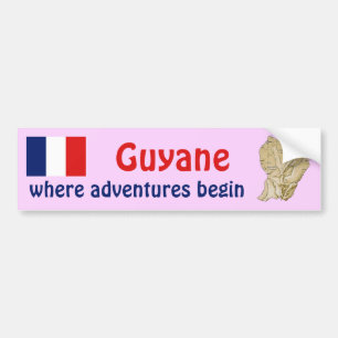 Guyane Flag und Map Autoaufkleber