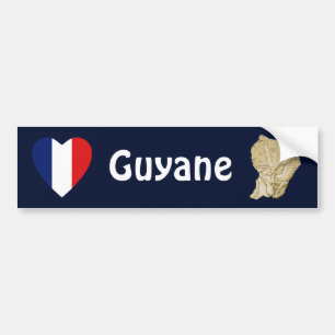 Guyane Flagge Herz + Karte Aufkleber Autoaufkleber