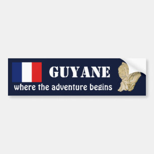 Guyane Flagge + Karten-Autoaufkleber Autoaufkleber