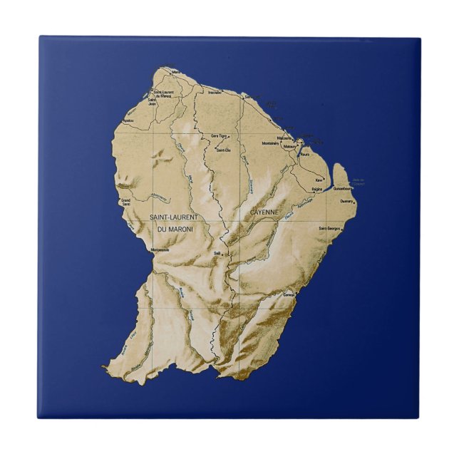 Guyane Map Tile Fliese (Vorderseite)