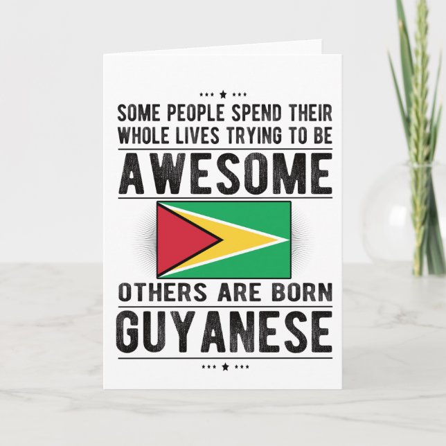 Guyanese Flag Guyana Heritage Guyanese Roots Karte (Vorderseite)