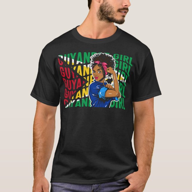 Guyanisches Shirt, guyanisches T-Shirt, Guyana-Fla T-Shirt (Vorderseite)