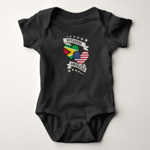Guyano-amerikanische Herzflaggen Guyana Amerika Baby Strampler