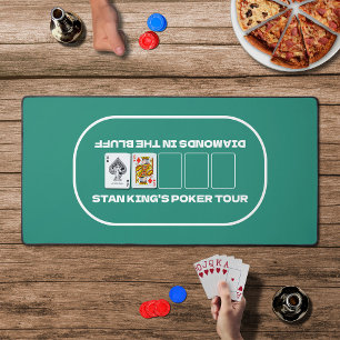Guy's Night Texas Hold'em Green White Poker Table