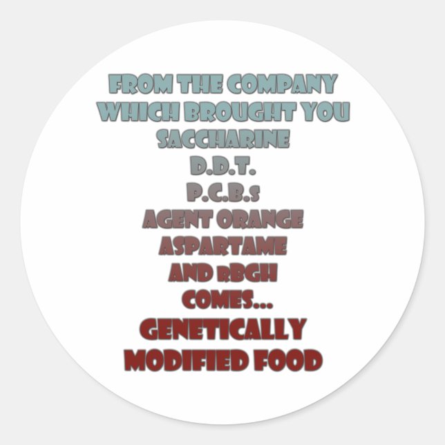 GV-Lebensmittel Runder Aufkleber (Vorderseite)