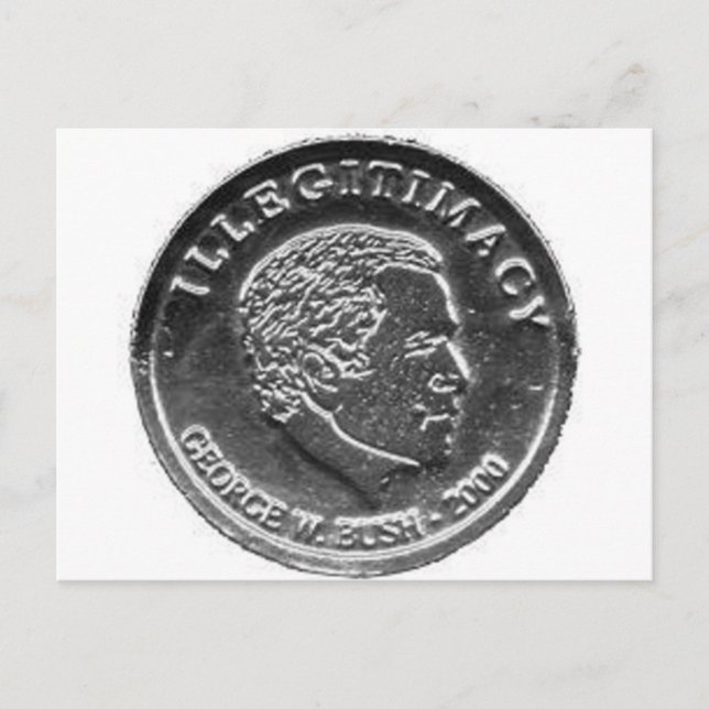 GW BUSH SILVER VOLÉ CARTE POST DE LA PIÈCE ÉLECTOR (Devant)