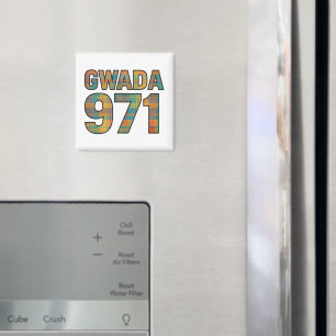 GWADA 971 Madras Vibrant - Guadeloupéer Stolz Magnet