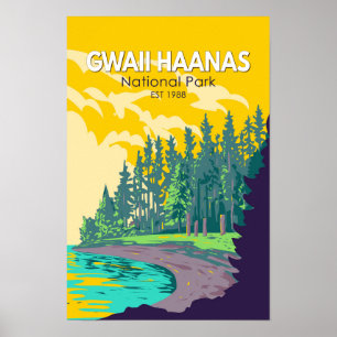 Gwaii Haanas Nationalpark Kanada Reise Vintage Poster