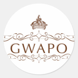 GWAPO - LUSTIGER PHILIPPINISCHER ENTWURF RUNDER AUFKLEBER