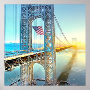 GWB anschließenfort-Lee NJ und Manhattan NYPlus Poster