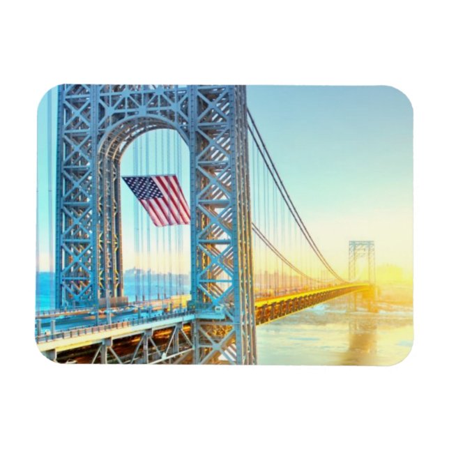 GWB verbindet Fort Lee NJ und Manhattan NYPlus Magnet (Horizontal)
