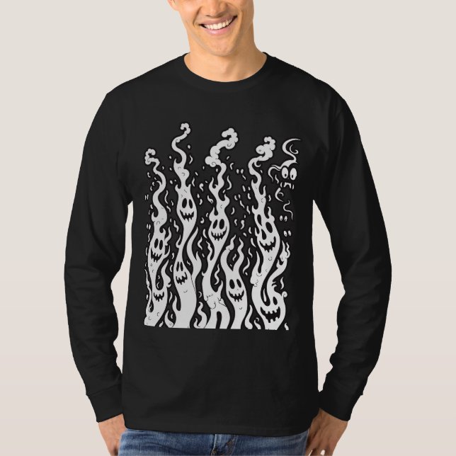 Gwosts Flames Herren Langarmshirt T-Shirt (Vorderseite)