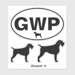 GWP German Drahthaar Pointer Vinyl Sticker Set