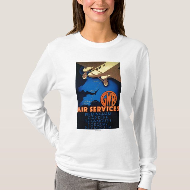 GWR Fluglinienverkehre Vintages PosterEurope T-Shirt (Vorderseite)