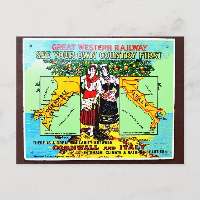 GWR sehen Sie Ihr eigenes Land erste Werbung Postkarte (Vorderseite)