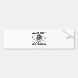 Gyatt Milk and Cookies Funny Santa Gen Alpha Autoaufkleber