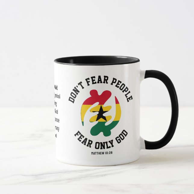 Gye Nyame Adinkra FEAR NUR GOTT Christlich Ghana Tasse (Rechts)