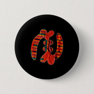 Gye Nyame - Afrikanisches Kente-Stoffsymbol Ghana Button