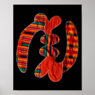 Gye Nyame - Afrikanisches Kente-Tuch-Symbol Ghana Poster
