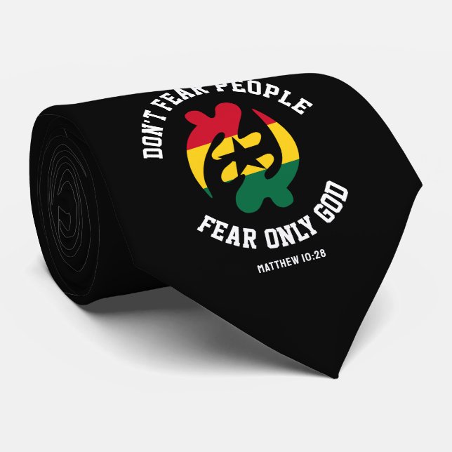 Gye Nyame FEAR NUR GOD Christlich Ghana Krawatte (Gerollt)
