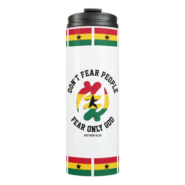 Gye Nyame FEAR NUR GOD Christlich Ghana Thermosbecher (Vorderseite)