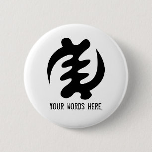 Gye Nyame Gott ist Oberstes Adinkra Symbol Button