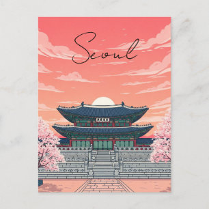 Gyeongbokgung in Seoul, Südkorea Postkarte