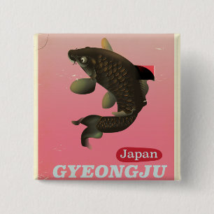 Gyeongju Korea vintage Reiseposter Button