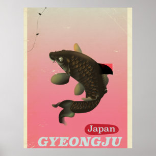 Gyeongju Korea Vintage-Reiseposter im Stil der Ver Poster